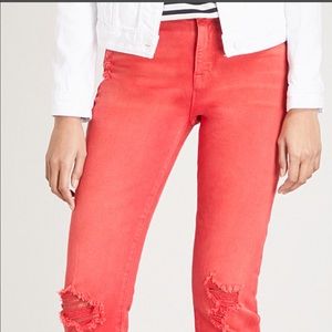 Hudson Red 26 Midrise Crop Zooey Straight